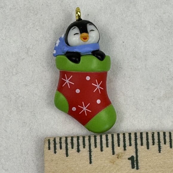 Hallmark 2021 Petite Penguins 6th Mini 1" Ornament A Snuggly Stocking Christmas - Picture 8 of 10